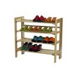 Pemberly Row 4-Tier Transitional Solid Wood Shoe Rack in Natural