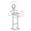 Pemberly Row Transitional Solid Wood Valet Stand w/ Mirror in Espresso