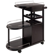 Pemberly Row Transitional Solid Wood Entertainment Bar Cart in Espresso