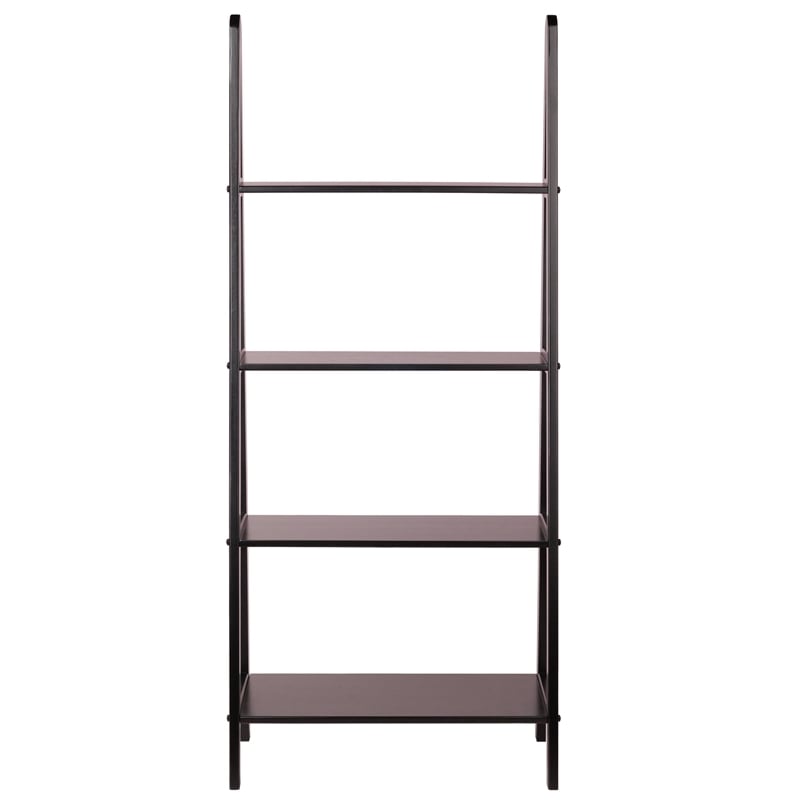Pemberly Row 4-Tier A Frame Solid Wood Book Shelving Unit in Espresso