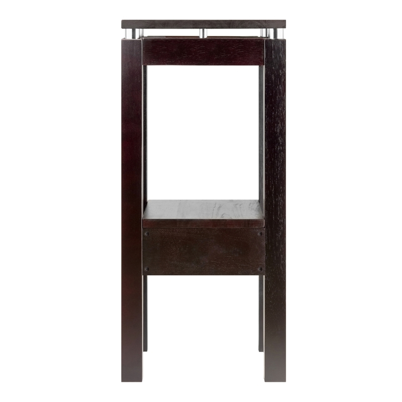 Pemberly Row Transitional Solid Wood End Table in Rich Espresso