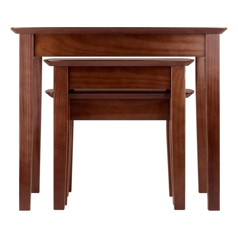 Pemberley Row Solid Wood Antique Walnut Nesting Tables Rectangular 21.9