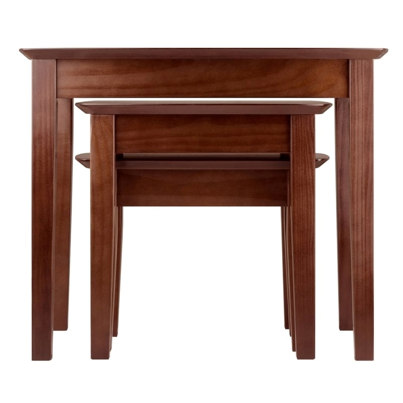 Pemberley Row Solid Wood Antique Walnut Nesting Tables Rectangular 21.9