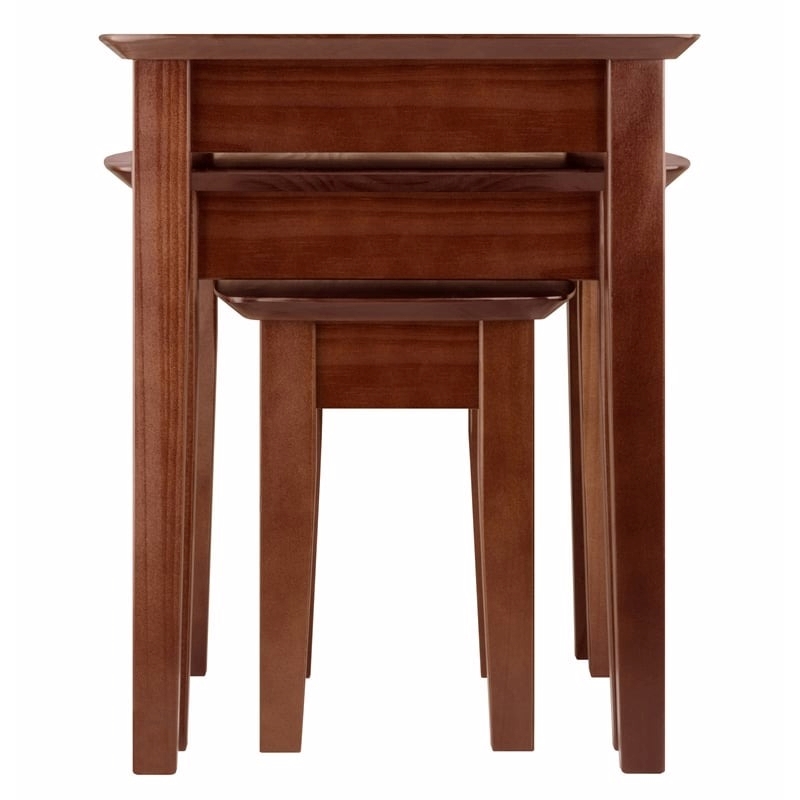 Pemberley Row Solid Wood Antique Walnut Nesting Tables Rectangular 21.9
