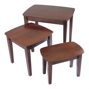 Pemberley Row Solid Wood Antique Walnut Nesting Tables Rectangular 21.9&quotH Unassembled