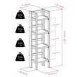 Pemberly Row 4-Tier Modern Solid Wood Folding Bookshelf in Black/Walnut