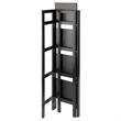 Pemberly Row 4-Tier Modern Solid Wood Folding Bookshelf in Black/Walnut