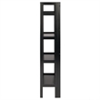 Pemberly Row 4-Tier Modern Solid Wood Folding Bookshelf in Black/Walnut