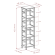 Pemberly Row 4-Section Solid Wood Storage Shelf w/ 4-Baskets in Espresso/Black
