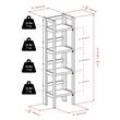 Pemberly Row 4-Tier Folding Transitional Solid Wood Book Shelf in Antique Walnut