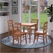 Pemberly Row 5-Piece Square Transitional Solid Wood Dining Set in Light Oak