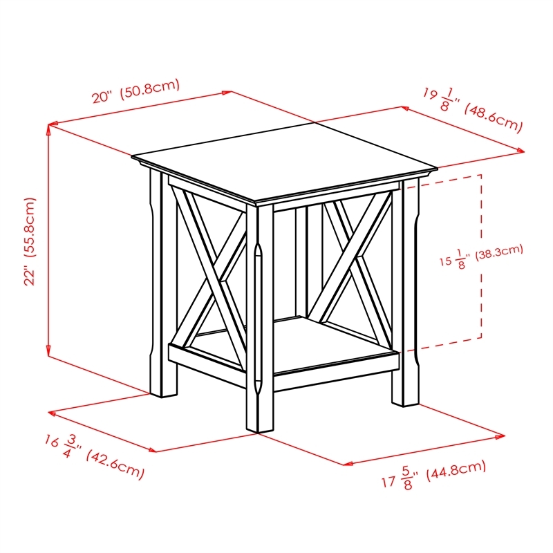 Pemberly Row Transitional Solid Wood End Table in Cappuccino