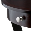 Pemberly Row Round Traditional Solid Wood Accent End Table in Cappuccino