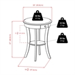 Pemberly Row Round Traditional Solid Wood Accent End Table in Cappuccino