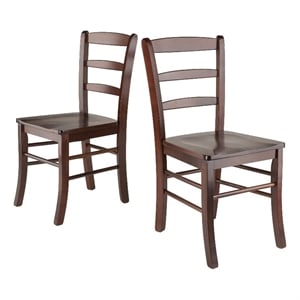 Pemberley Row Solid Wood Walnut Dining Chair Ladder Back 34.7&quotH Unassembled