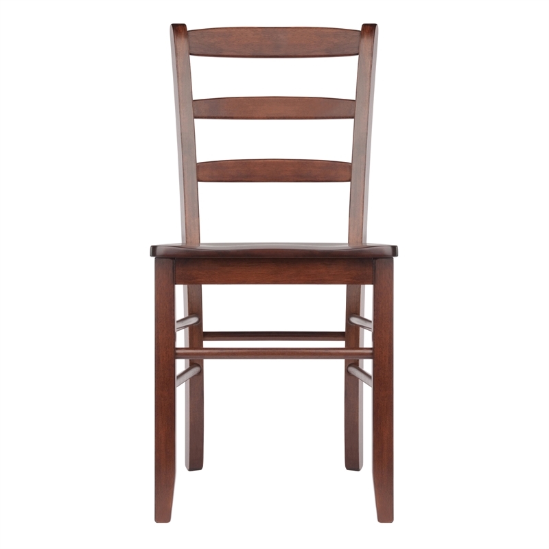Pemberley Row Solid Wood Walnut Dining Chair Ladder Back 34.7