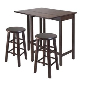 Pemberly Row 3-Piece Transitional Wood Kitchen Dining Set in Antique Walnut