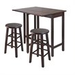 Pemberly Row 3-Piece Transitional Wood Kitchen Dining Set in Antique Walnut