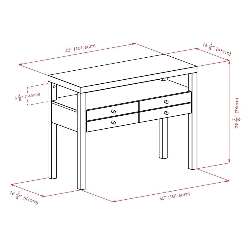 Pemberley Row Solid Wood Espresso Console Table Rectangular 40.16