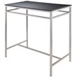 Pemberly Row 3-Piece Metal/Wood Counter Height Dining Set in Black/Gray