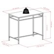 Pemberly Row 3-Piece Metal/Wood Counter Height Dining Set in Black/Gray