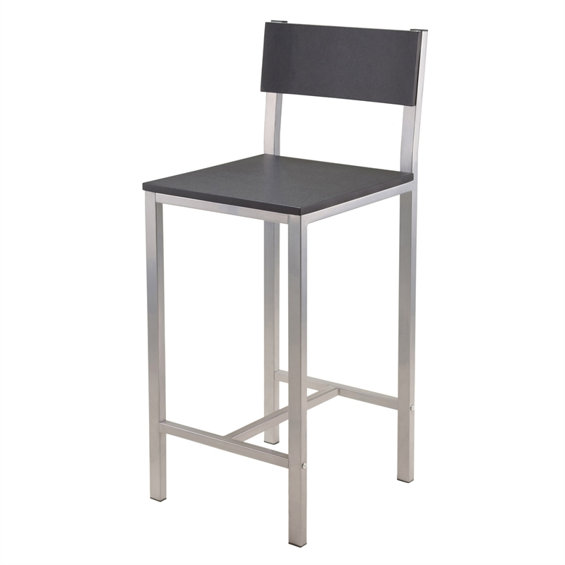 Pemberly Row 3-Piece Metal/Wood Counter Height Dining Set in Black/Gray