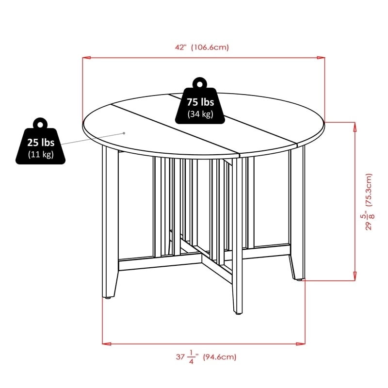 Pemberly Row 3-Piece Round Drop Leaf Solid Wood Dining Set in Antique Walnut