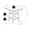 Pemberly Row 3-Piece Square Counter Height Solid Wood Dining Set in Walnut