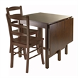 Pemberley Row Solid Wood Antique Walnut Dining Set Rectangular Drop Leaf Unassembled