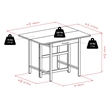 Pemberly Row 5-Piece Drop Leaf Transitional Solid Wood Dining Set in Walnut