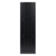 Pemberly Row 3x3 Modern Wood Storage Cabinets with Wainscoting Panel in Black