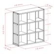 Pemberly Row 3x3 Modern Wood Storage Cabinets with Wainscoting Panel in Black