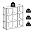 Pemberly Row 3x3 Modern Wood Storage Cabinets with Wainscoting Panel in Black