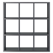 Pemberly Row 3x3 Modern Wood Storage Cabinets with Wainscoting Panel in Black