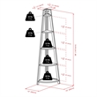 Pemberly Row 5-Tier A-Frame Modern Solid Wood Corner Book Shelf in Black