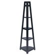 Pemberly Row 5-Tier A-Frame Modern Solid Wood Corner Book Shelf in Black