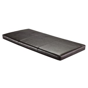 Pemberly Row 34.02&quotW Transitional Faux Leather Bench Seat Cushion in Espresso