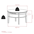 Pemberley Row Solid Wood Dark Espresso Coffee Table Round 29.92