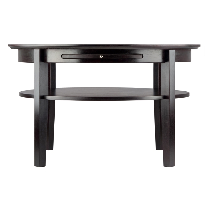 Pemberley Row Solid Wood Dark Espresso Coffee Table Round 29.92