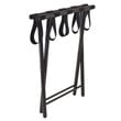 Pemberly Row Metal Luggage Rack with Folding Straight Leg in Antique Bronze