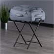 Pemberly Row Metal Luggage Rack with Folding Straight Leg in Antique Bronze