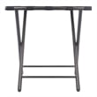 Pemberly Row Metal Luggage Rack with Folding Straight Leg in Antique Bronze