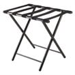 Pemberly Row Metal Luggage Rack with Folding Straight Leg in Antique Bronze