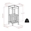 Pemberley Row Solid Wood Walnut Umbrella Stand Rectangular Single Shelf 26.77