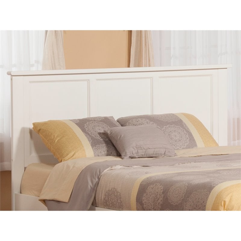 Pemberly Row Contemporary King Solid Wood Panel Headboard in White