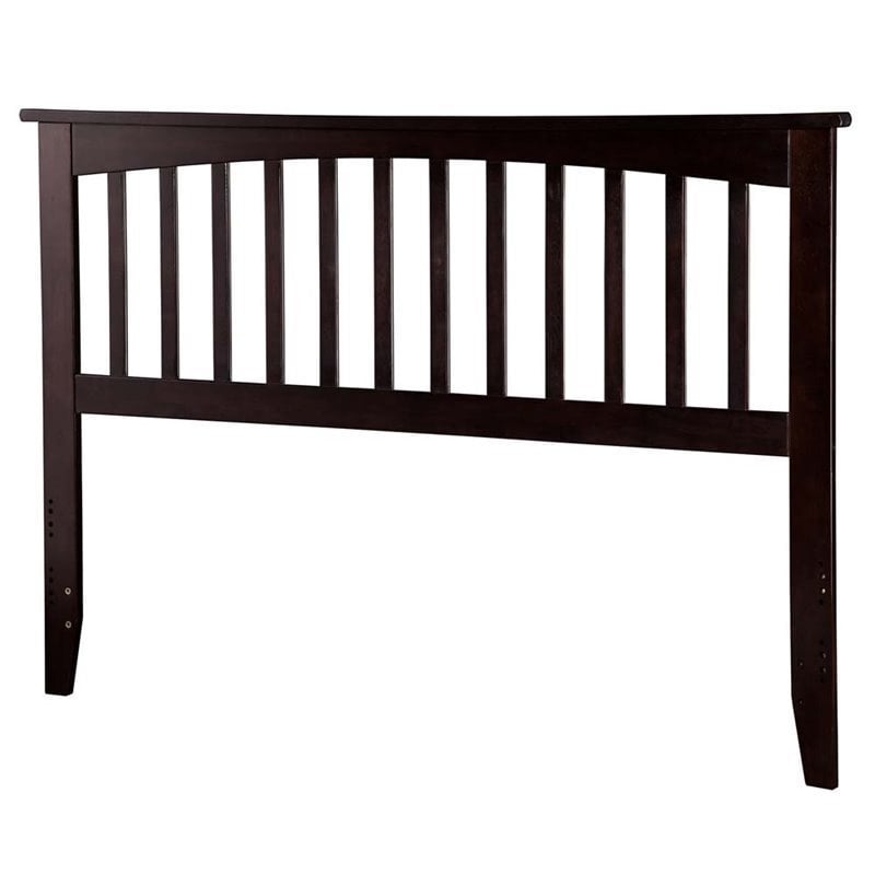 Pemberly Row Contemporary King Wood Headboard in Espresso Finish