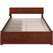 Pemberly Row King Wood Platform Bed with Footboard and Storage Drawers in Walnut