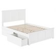 Pemberly Row Full Platform Bed with Matching Footboard & Storage Drawers - White