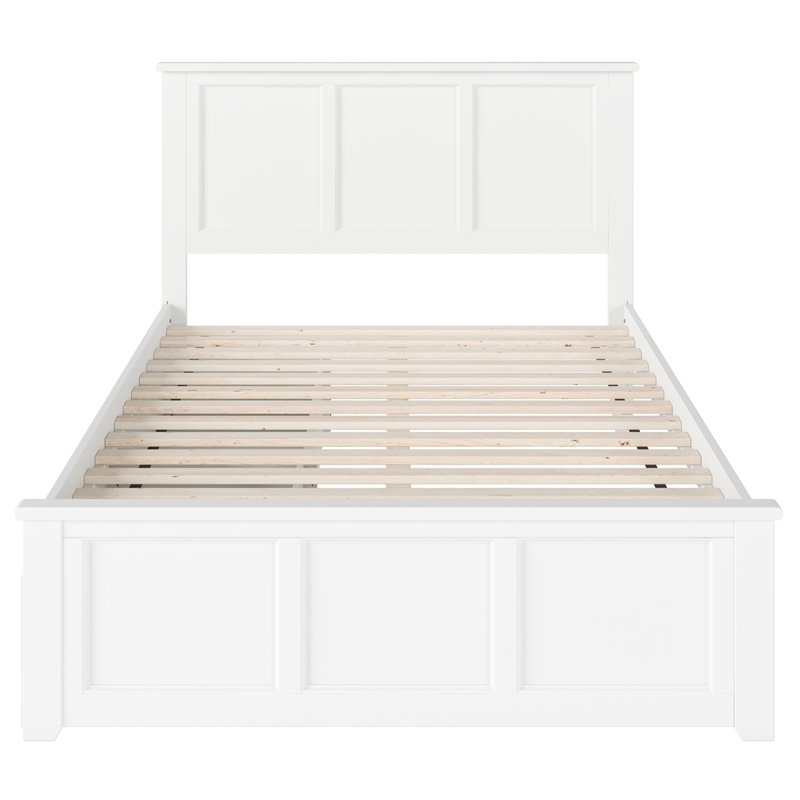 Pemberly Row Full Platform Bed with Matching Footboard & Storage Drawers - White