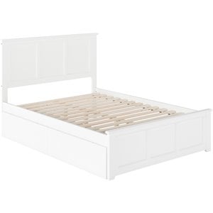Pemberly Row Full Platform Bed with Matching Footboard & Storage Drawers - White